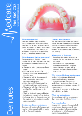 dentures fact sheet