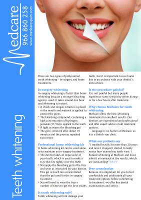 teeth whitening fact sheet